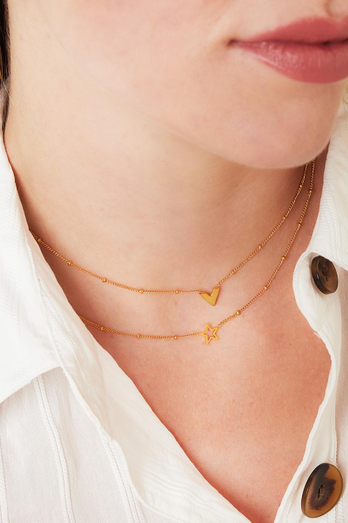 Minimalistische ketting open ster Zilver Stainless Steel