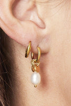 Oorbellen Pearl Drops Zilver Stainless Steel