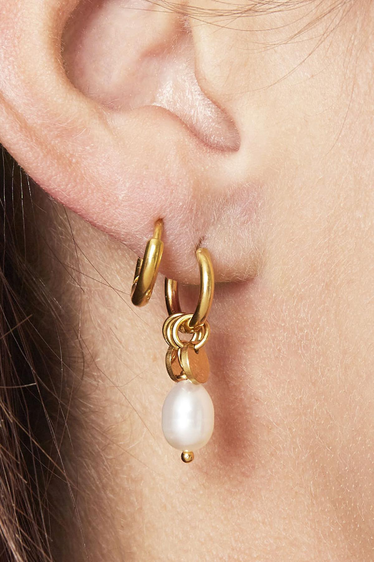 Oorbellen Pearl Drops Zilver Stainless Steel