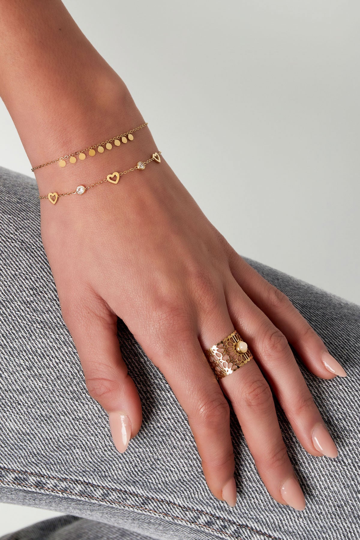 armband met hart en diamant bedels