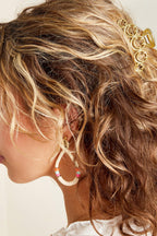 Grote metalen haarclip Smiley Vintage Goud kleur Metaal