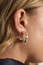 IJzeren hoepeloorbellen cirkel Elegante kerst Luxe serie Dames sieraden