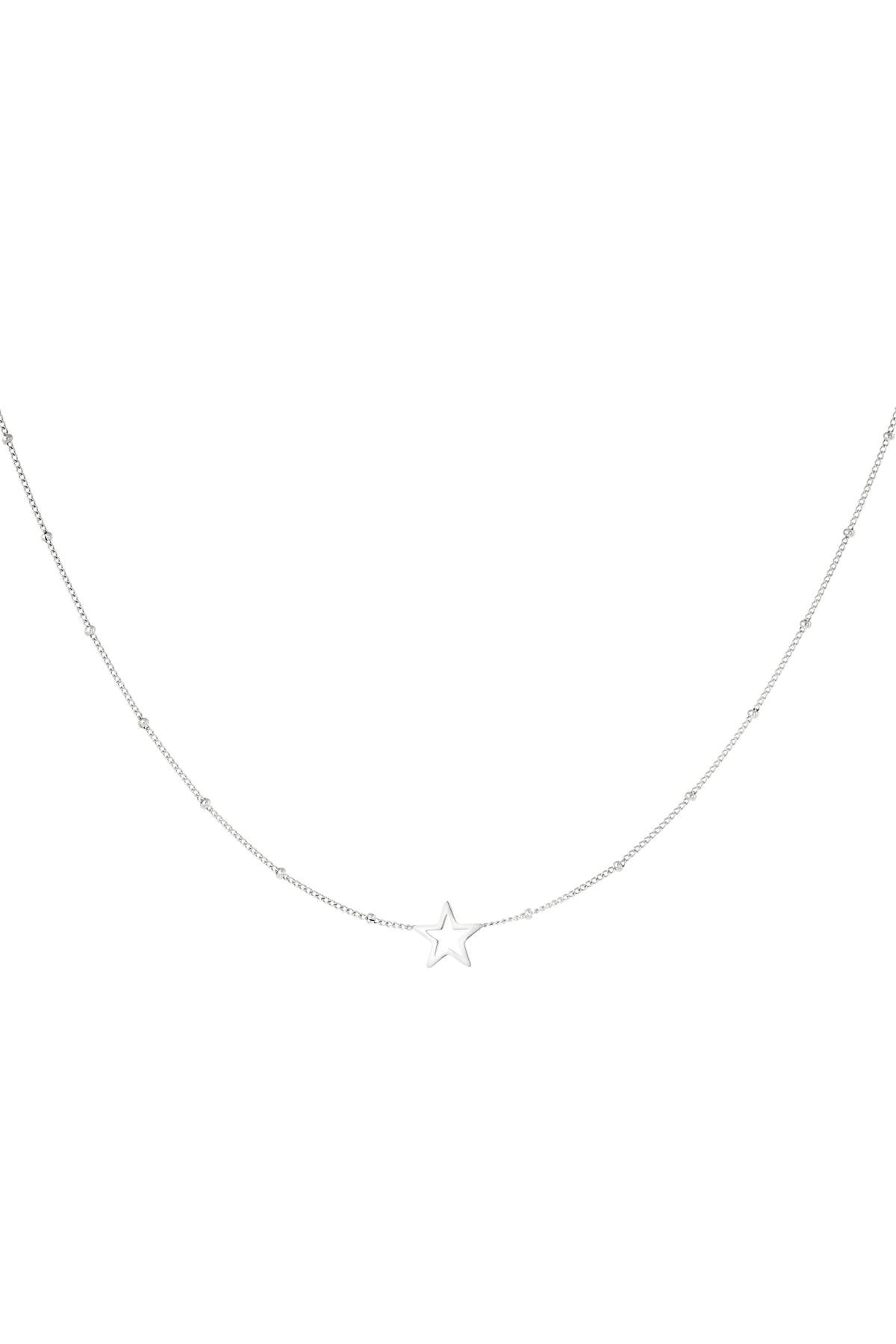 Minimalistische ketting open ster Zilver Stainless Steel