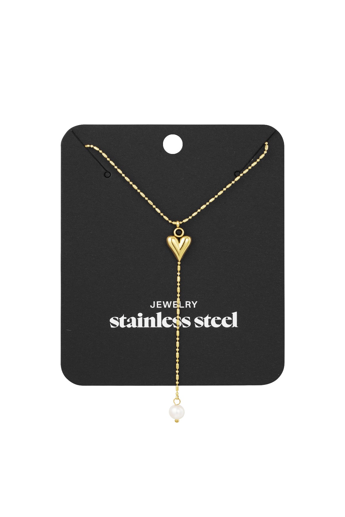 classic heart & pearl ketting