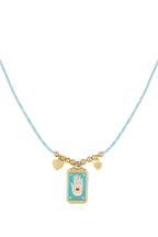 Eclipse Charm Necklace - Blue Gold kleur