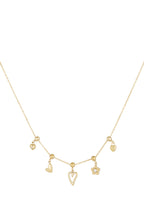 bedelketting bloemen en hartjes