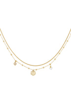 dubbele ketting met hart bedel