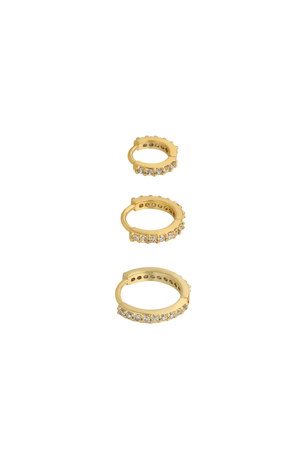 Oorbellen Set of Circles Zilver Koper