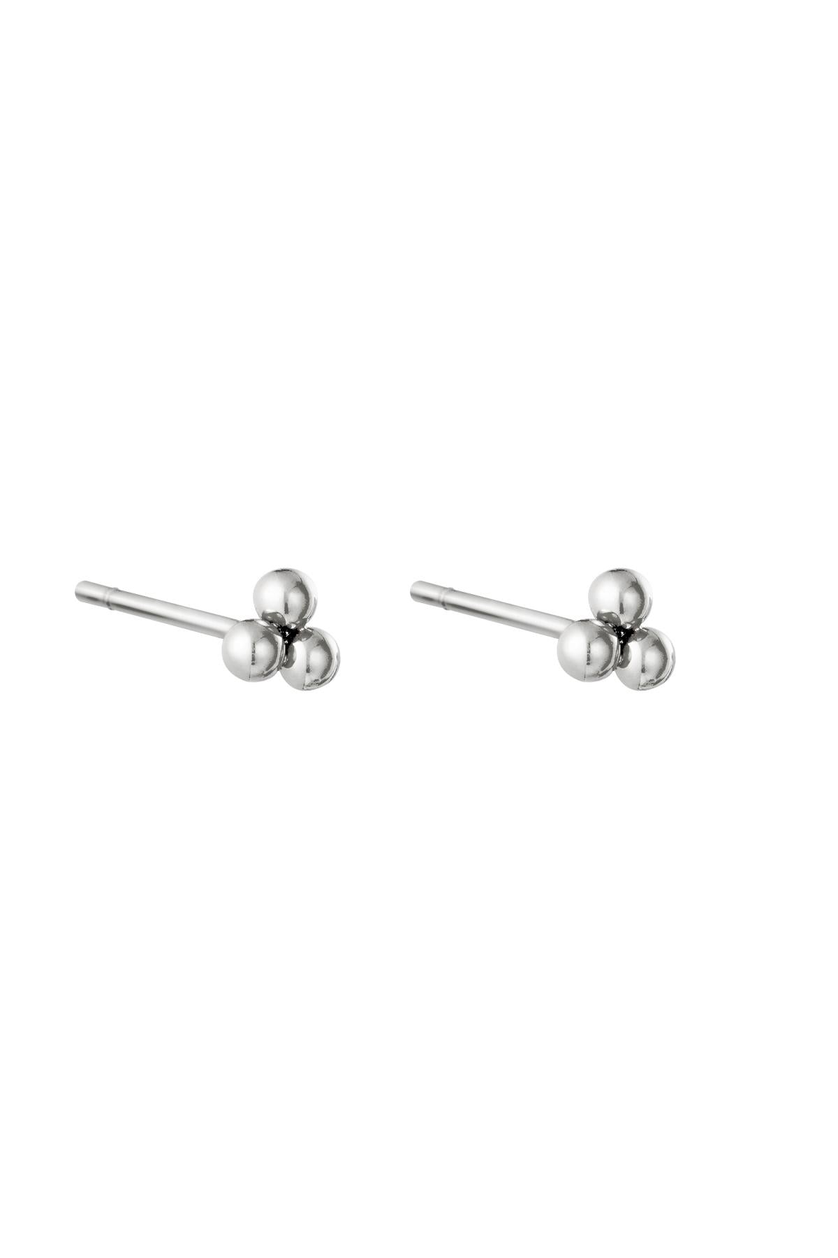 Oorbellen Triple Bullet Zilver Stainless Steel