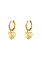 RVS oorbellen hart Goud kleur Stainless Steel