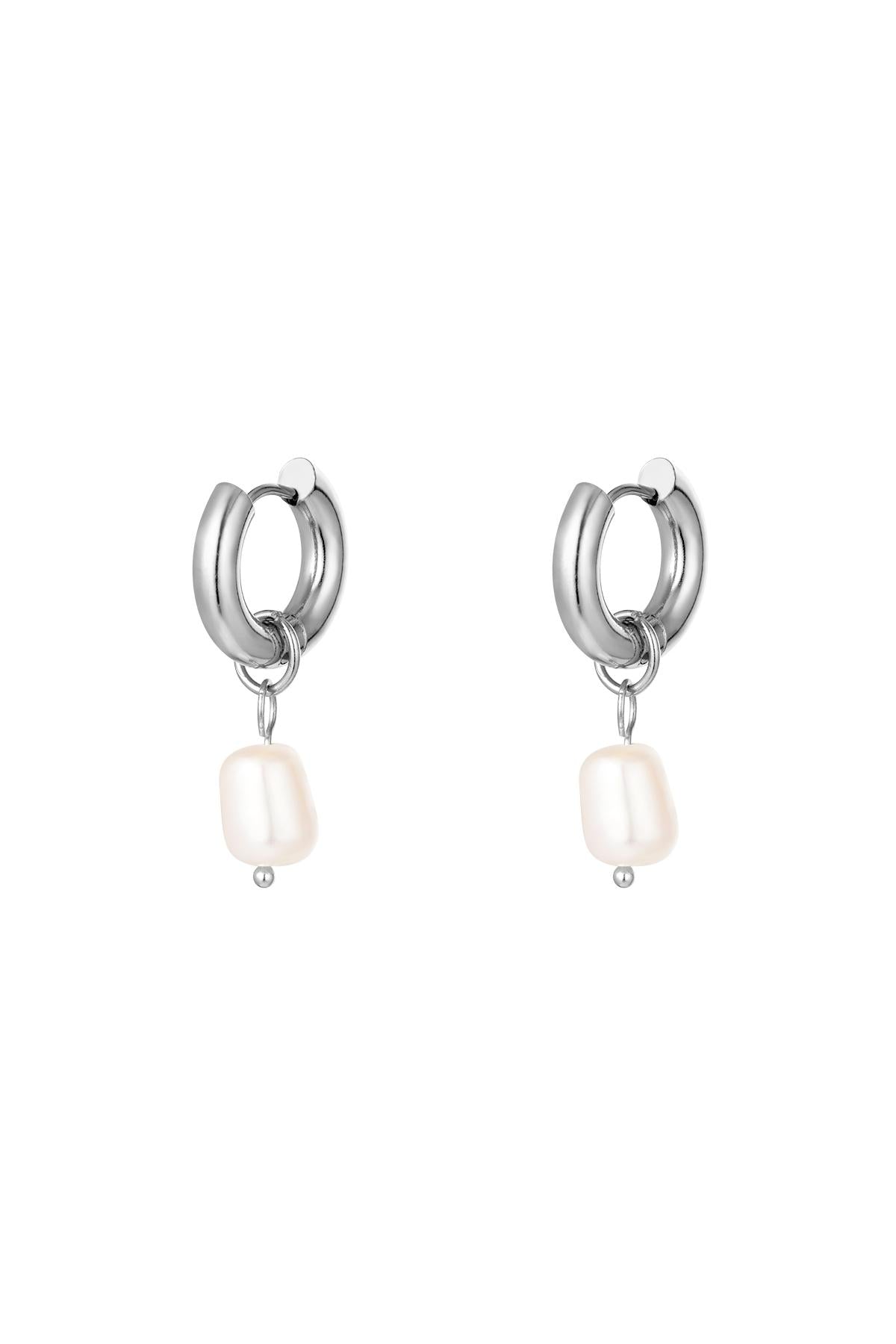RVS oorbellen parels simpel Goud kleur Stainless Steel
