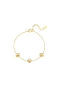 Armband klaver met patroon Goud kleur Stainless Steel