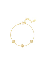 Armband klaver met patroon Goud kleur Stainless Steel