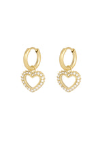 diamant hart oorbellen