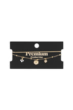 dubbele armband met hart bedel