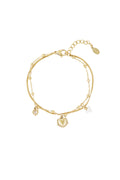 dubbele armband met hart bedel