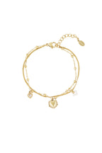 dubbele armband met hart bedel