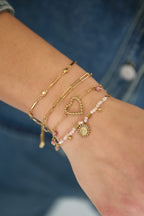 Driedubbele armband met kralen
