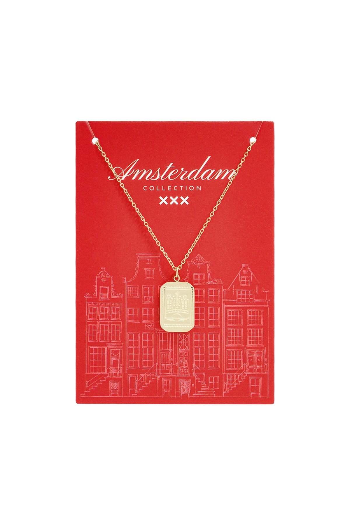 Amsterdamse Grachtenpand Roestvrijstalen Ketting