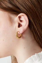 Stoere hoepelclip oorbellen