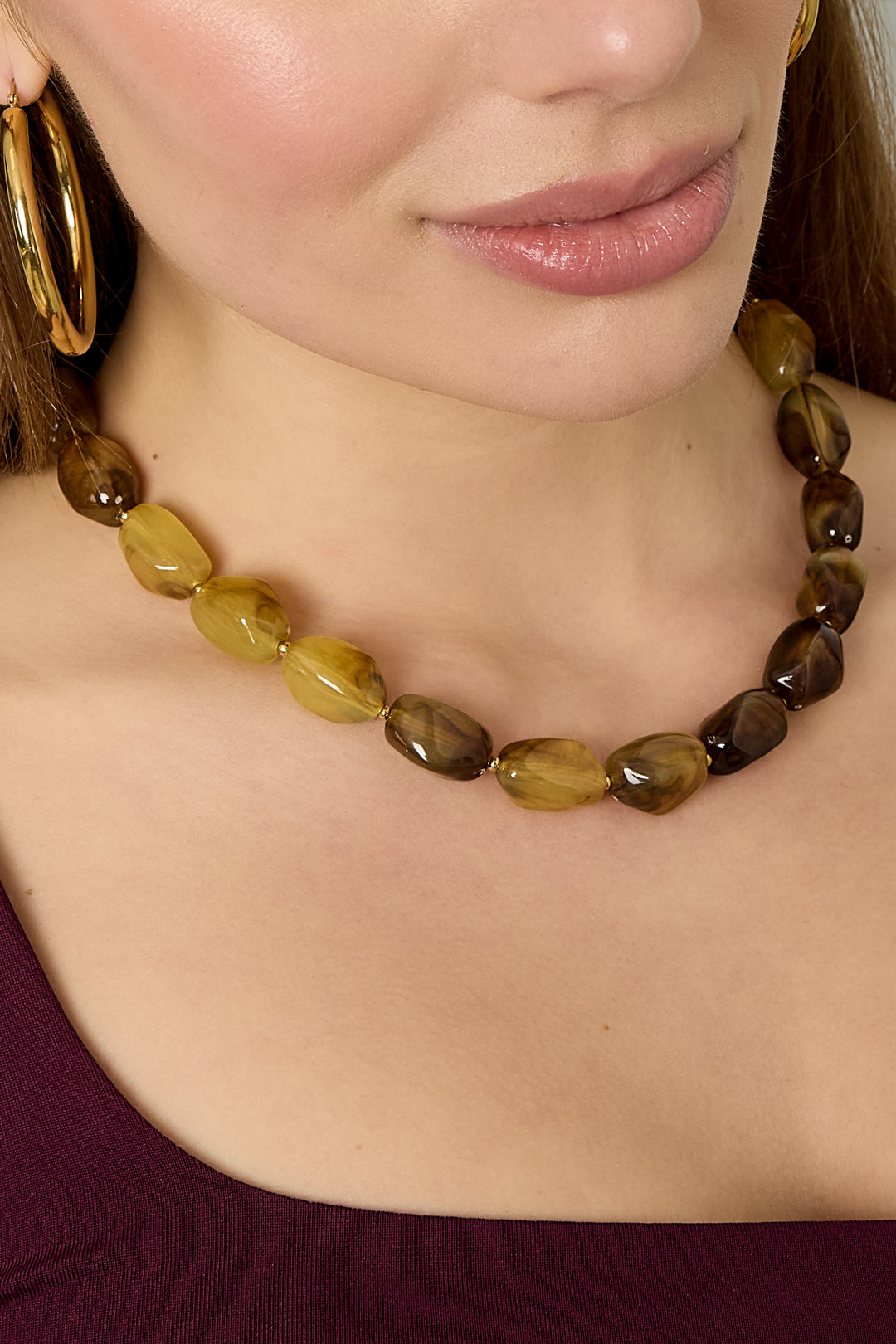 Ketting met organische kralen