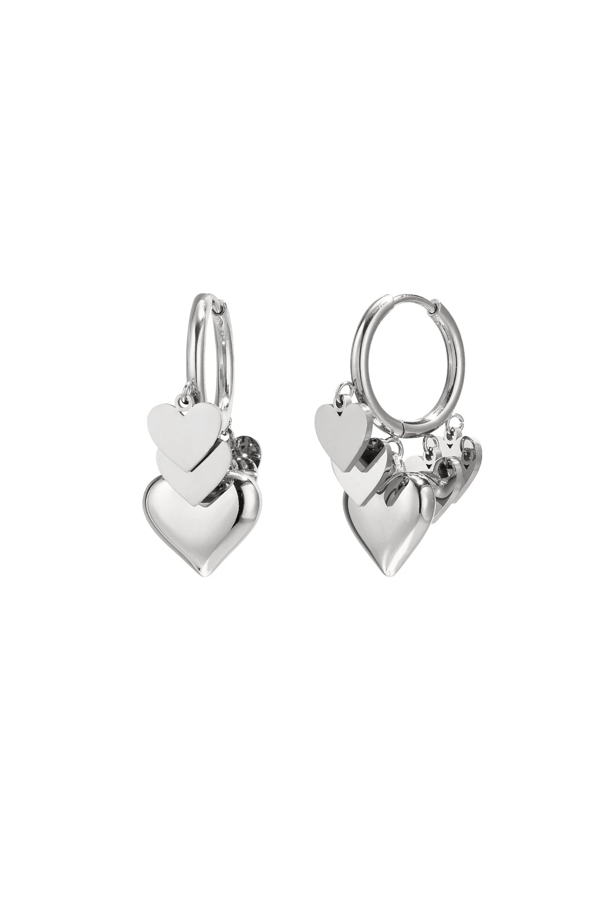 Roestvrijstalen oorbellen met hartvormige hanger, casual en eenvoudig, voor dagelijks gebruik, dames sieraden