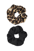 Scrunchie set wild duo - bruin zwart