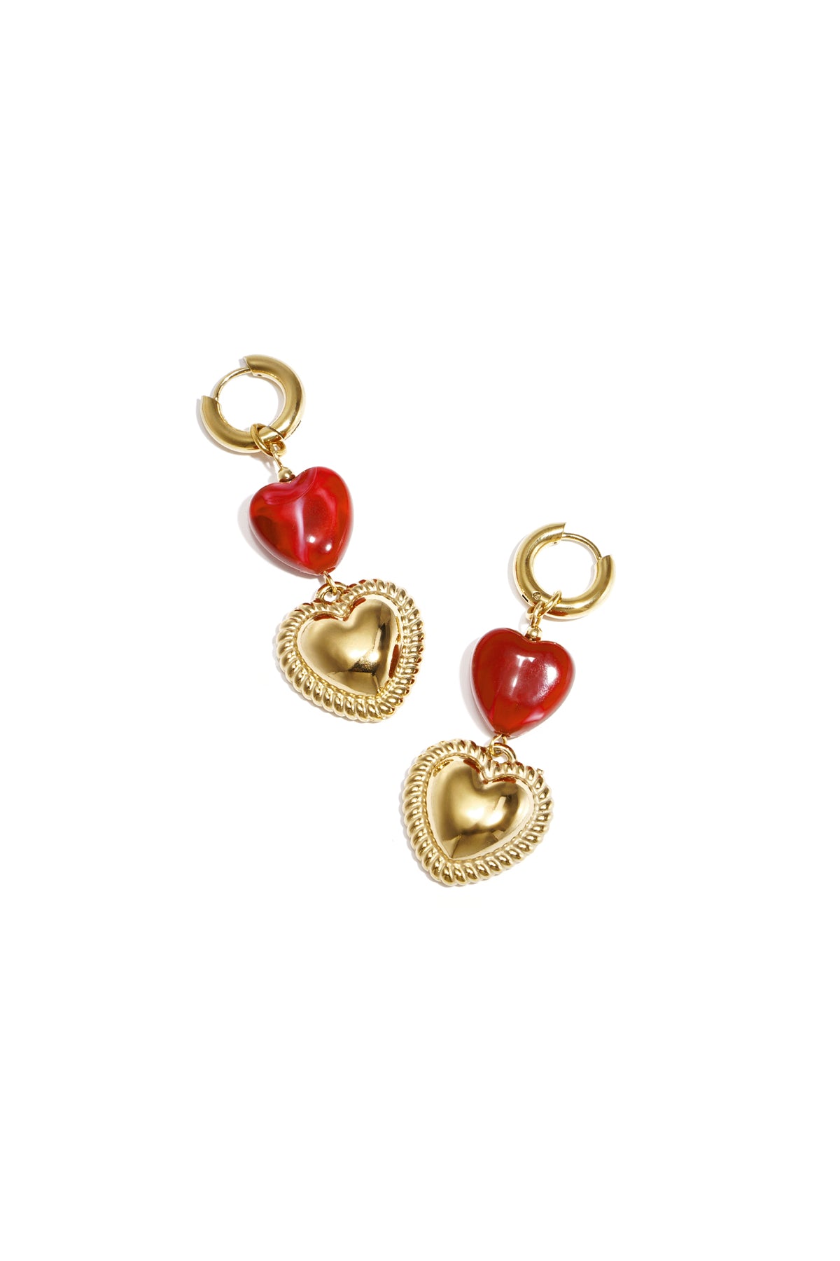 Oorbellen van roestvrij staal met hartjesmotief, casual, dagelijks en romantisch, dames sieraden