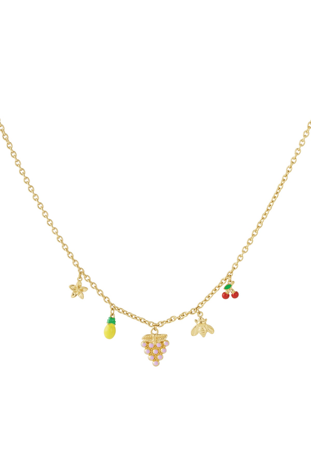 Fruitige bedeltjes ketting