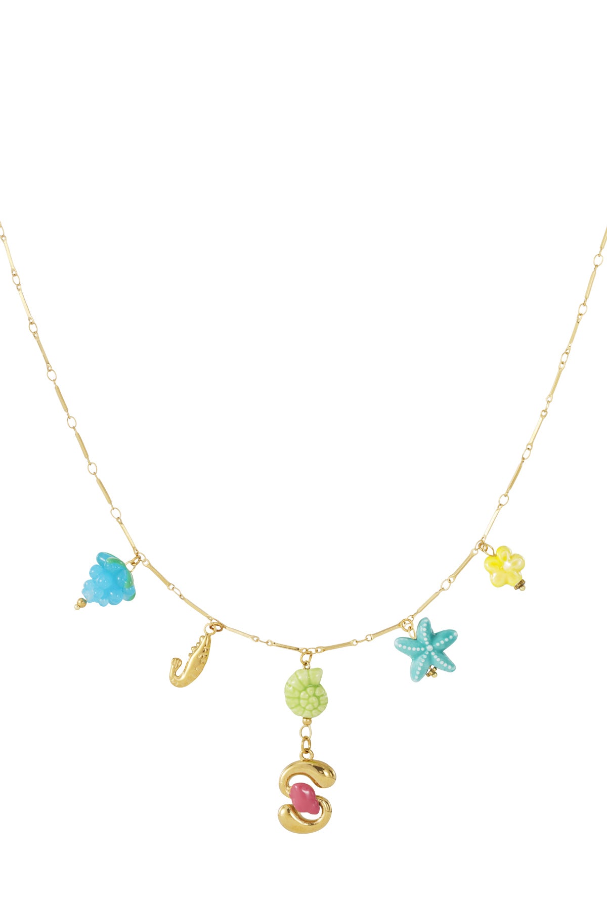 Happy Initials ketting met bedels