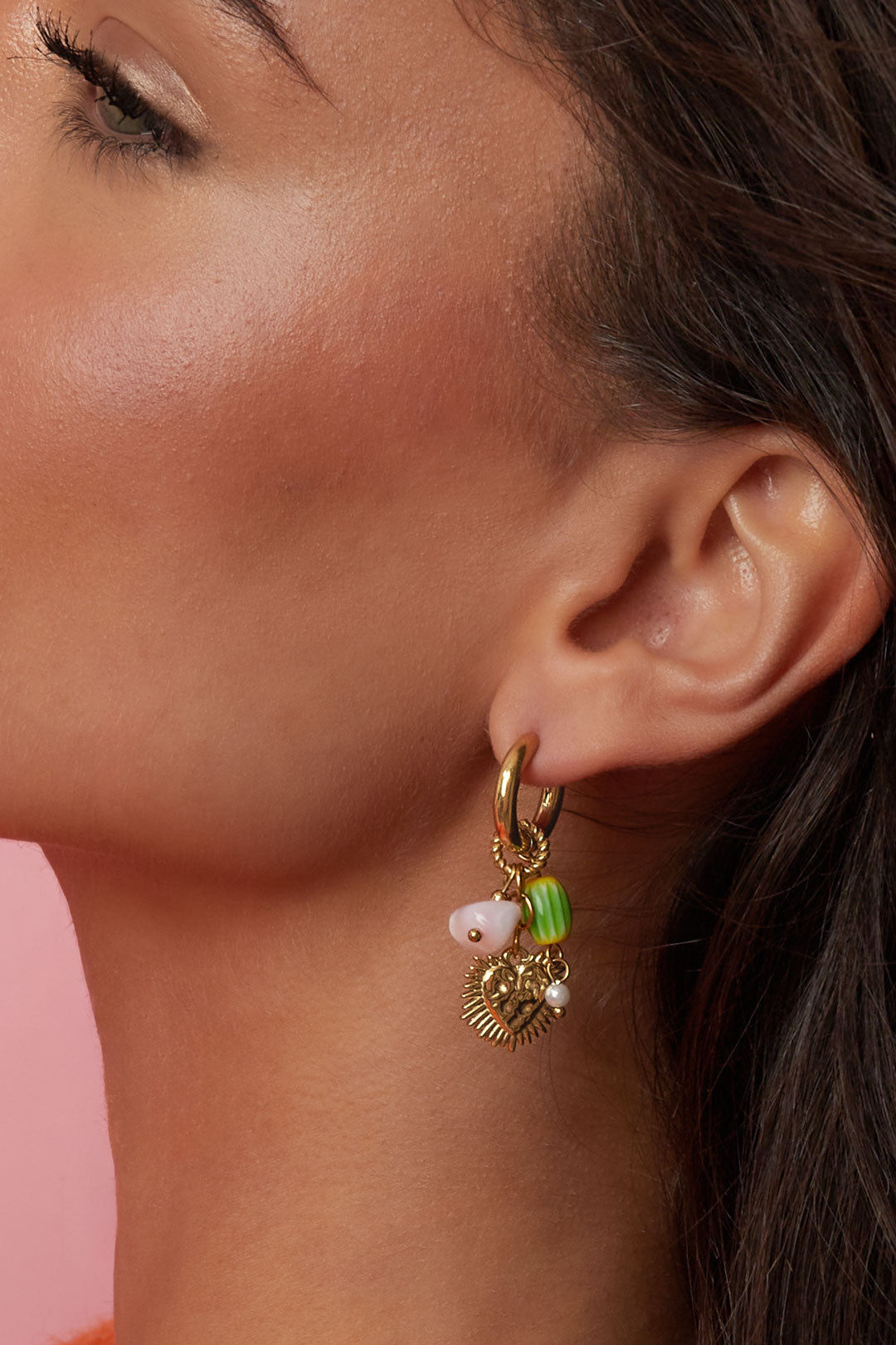 Roestvrijstalen oorbellen met hartvormige hanger, casual en eenvoudig, voor dagelijks gebruik, dames sieraden