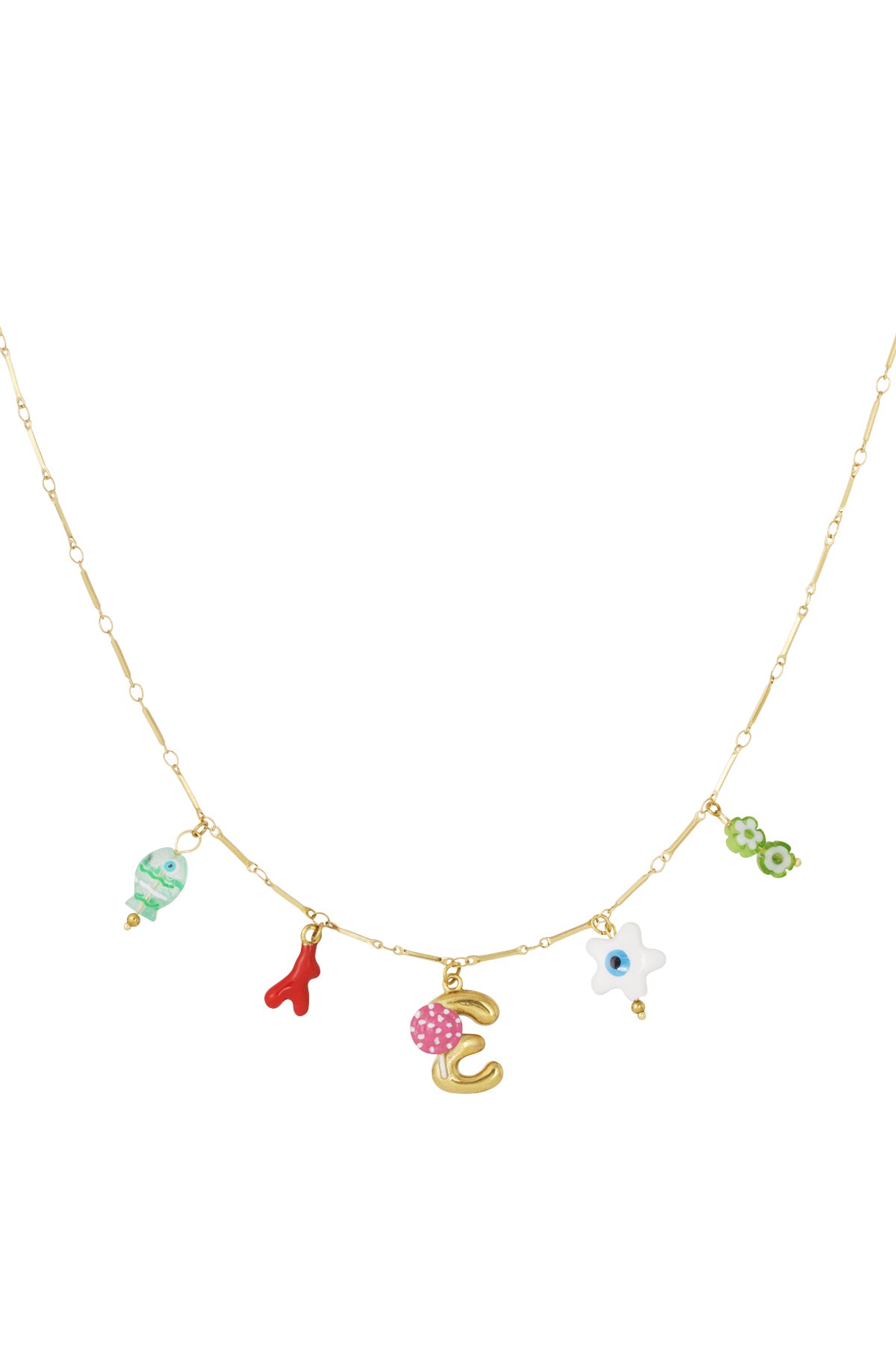 Happy Initials ketting met bedels