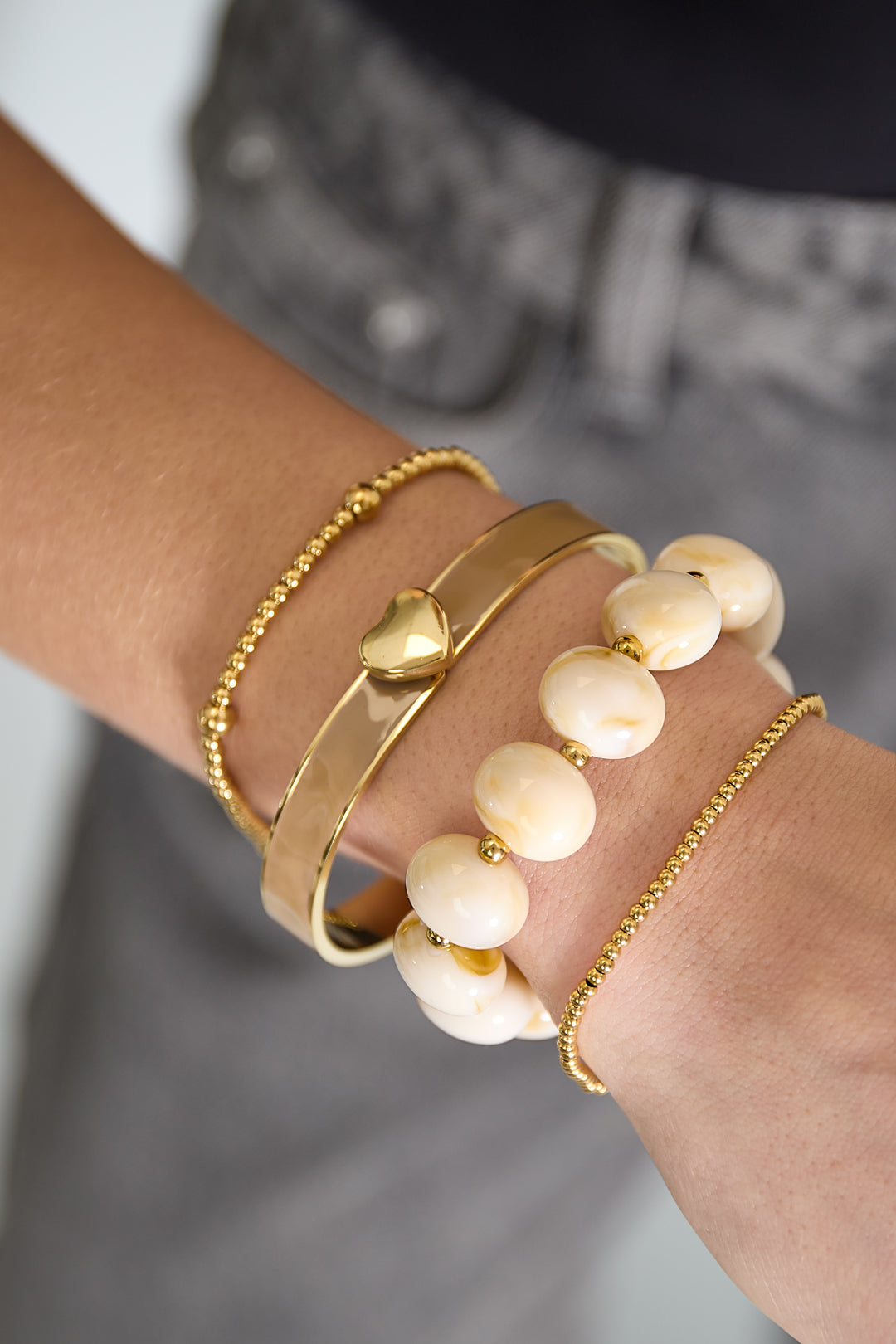 Eenvoudige elastieken kralenarmband, damessieraden