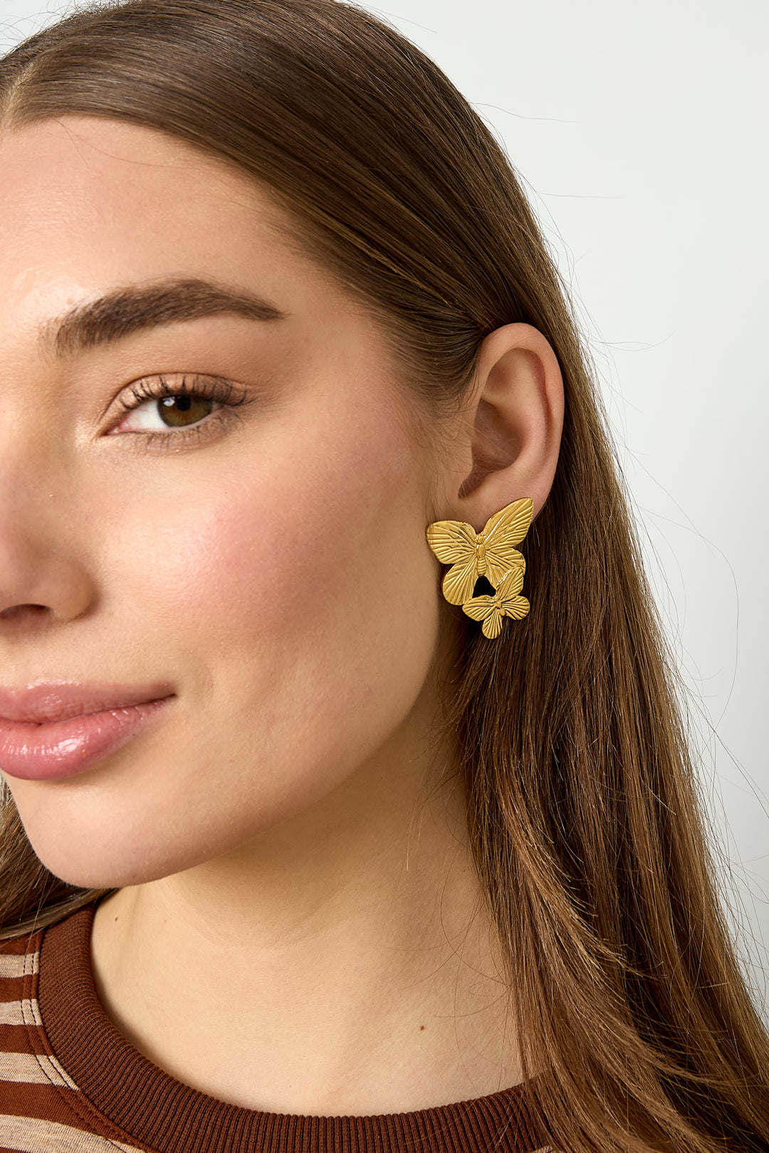 Roestvrijstalen oorbellen met vlinderdesign, casual, alledaags en eenvoudig, dames sieraden