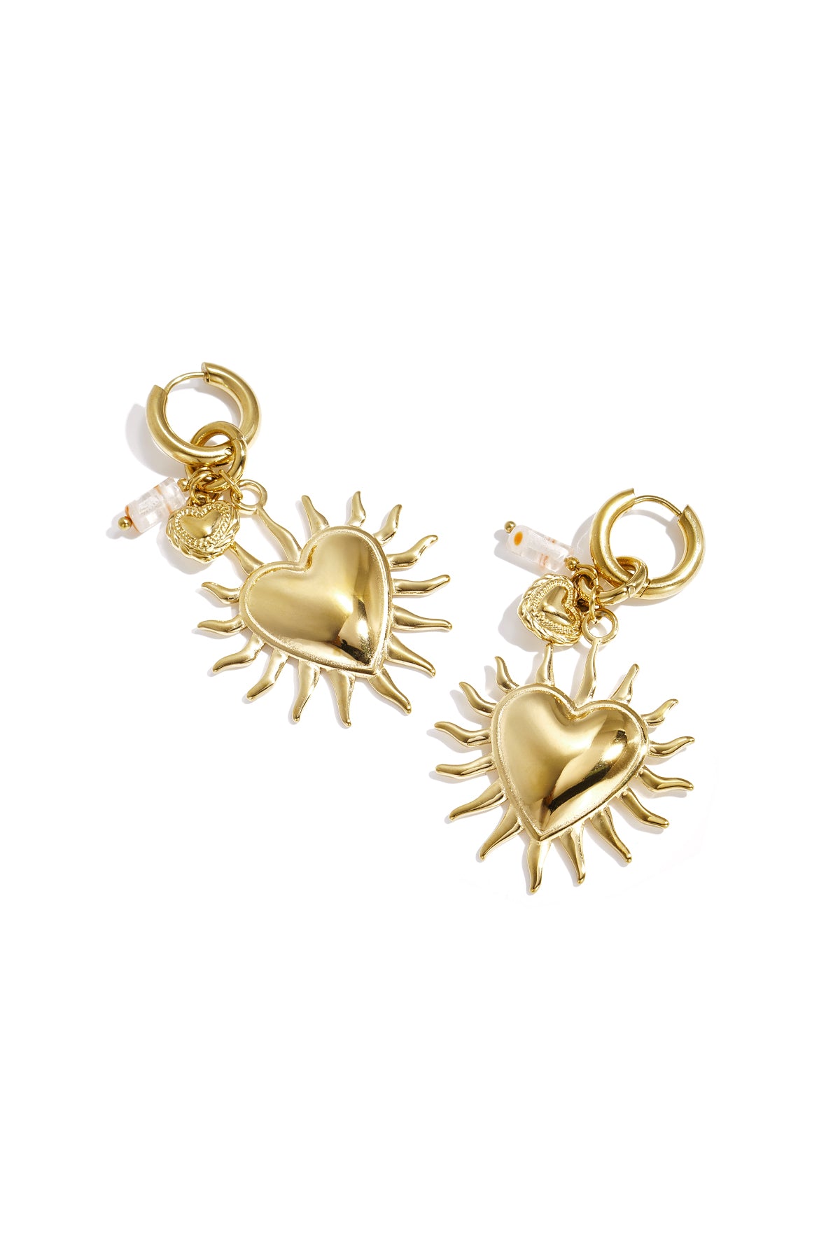 Roestvrijstalen oorbellen met hartvormige hanger, casual en eenvoudig, voor dagelijks gebruik, dames sieraden
