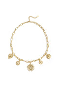 Ketting met zon en hart charms