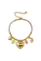 Armbanden met touwbedeltjes, hartjes, dagelijkse romantische serie, damessieraden