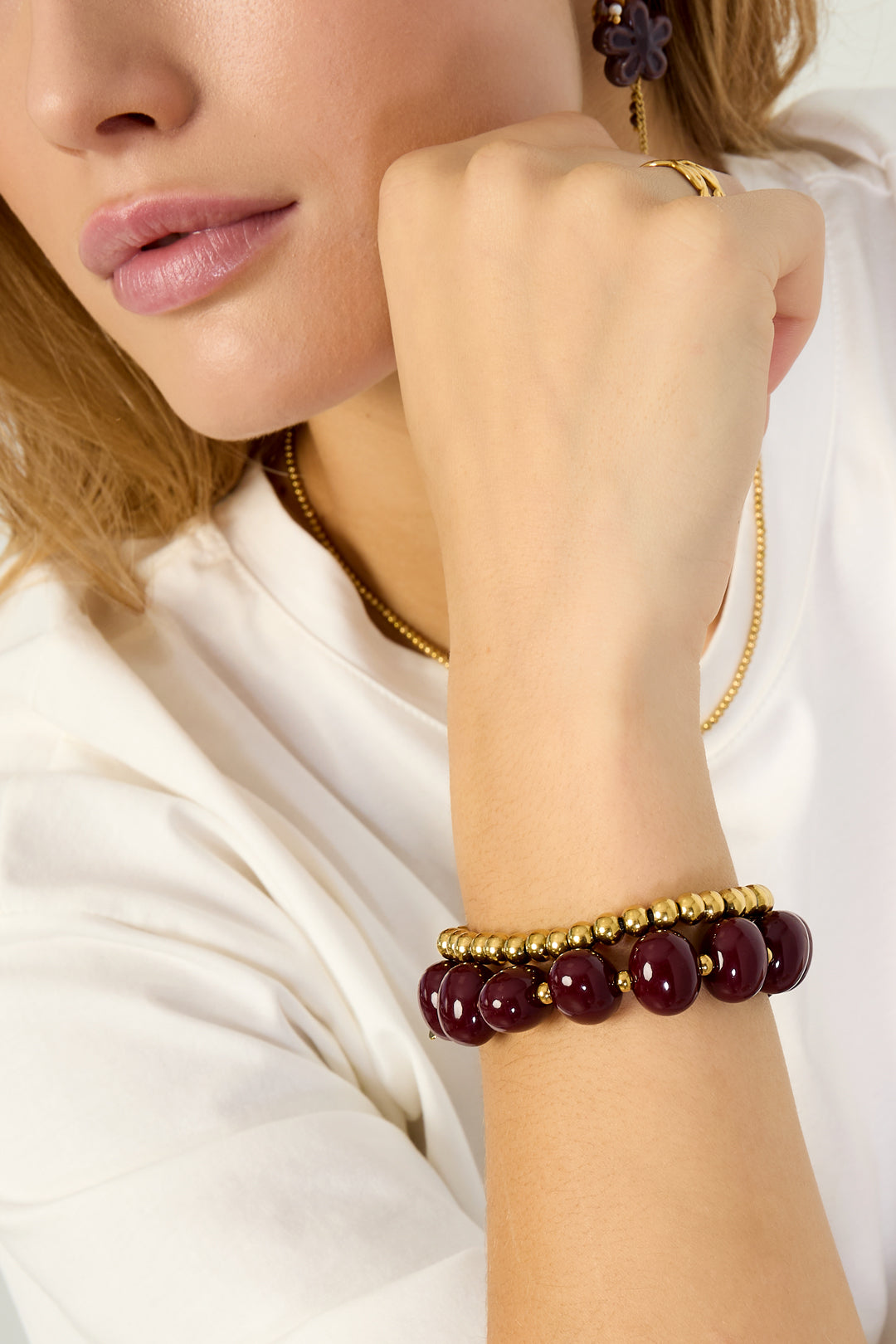 Eenvoudige elastieken kralenarmband, damessieraden
