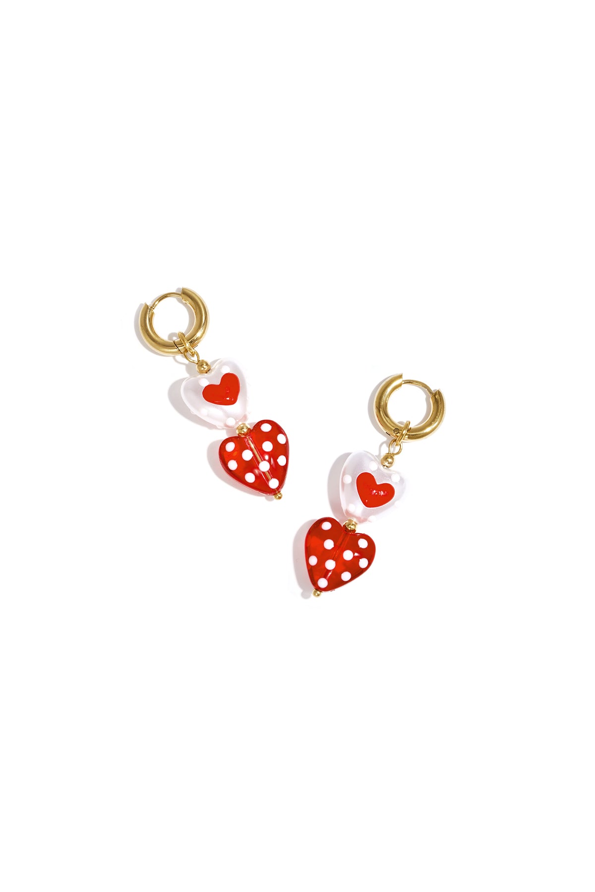 Oorbellen van roestvrij staal met hartjesmotief, casual, dagelijks en romantisch, dames sieraden