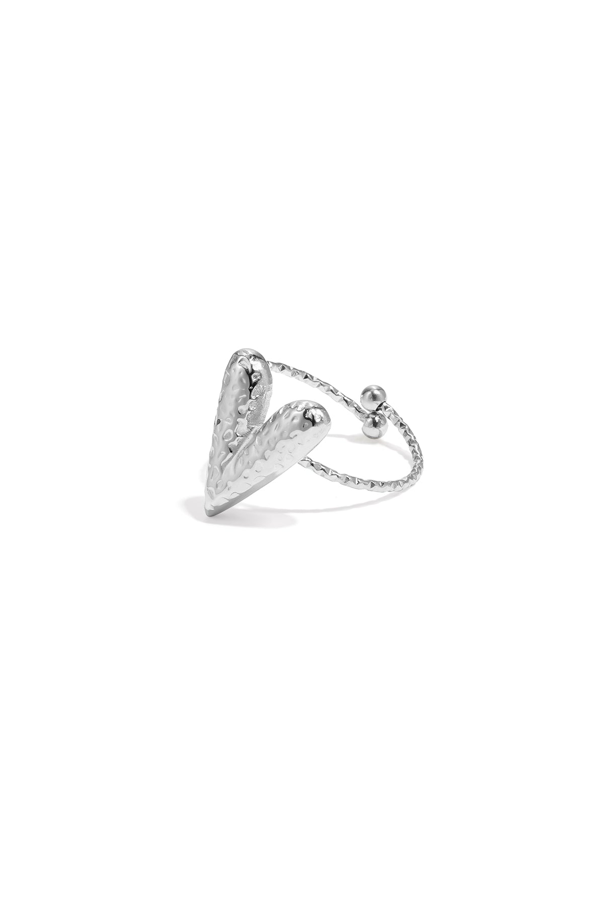 Opvallende ringen van roestvrij staal in hartvorm, casual en eenvoudig voor dagelijks gebruik, dames sieraden.